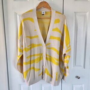 Cabi Roar Cardigan Yellow/Ivory Oversized Boyfriend Cardigan #5836